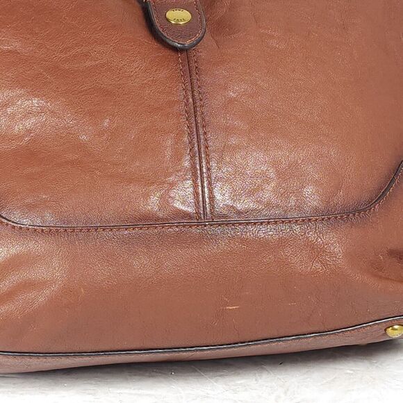Frye Cognac Brown Leather Xtra Large Ring Tote Bag Purse Handbag - Picture 11 of 16